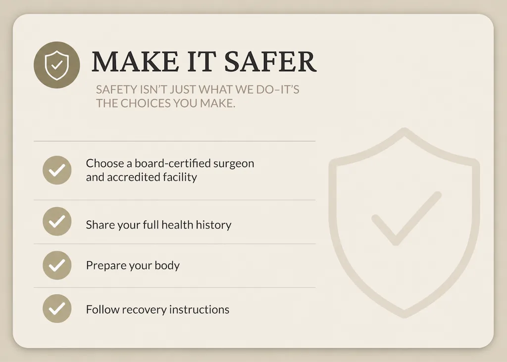 How can you make your liposuction as safe as possible?