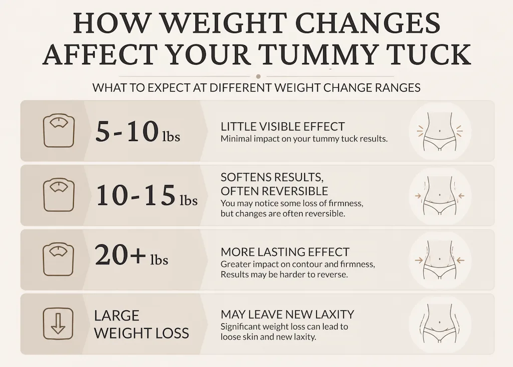 How do weight changes affect your tummy tuck results?